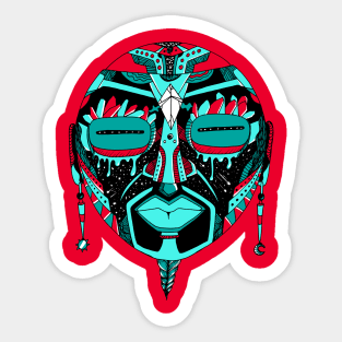 Turqred African Mask 2 Sticker